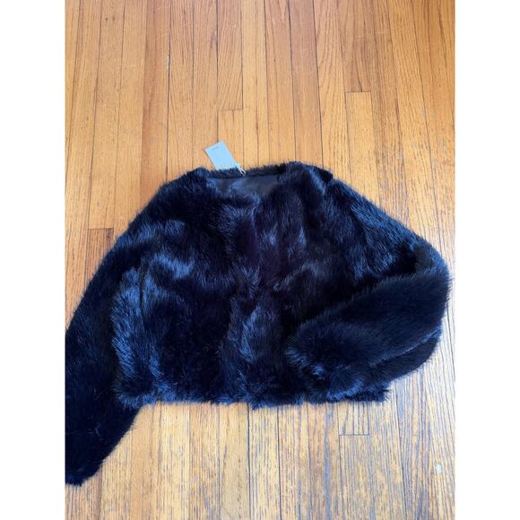 Mango Jackets & Blazers - Mango Womens Faux Fur Cropped Jacket XL